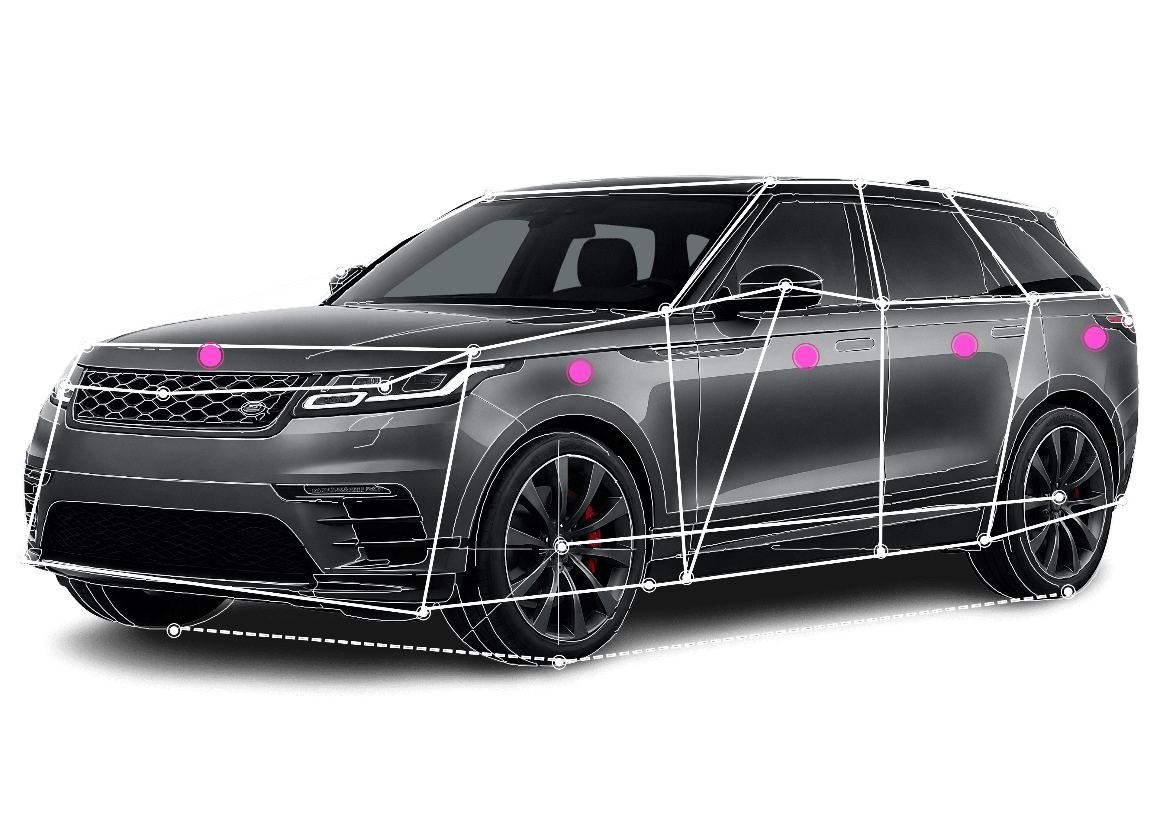 Static Vehicle Spatial Intelligence evidence map showing registered vehicle geometry and verified observation points.